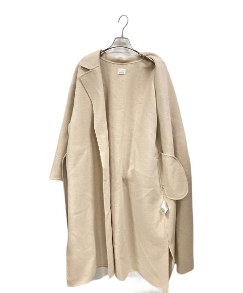 emmi atelier（エミアトリエ）emmi atelier (エミアトリエ) ウールへリンボンリバーコート アイボリーの古着・服飾アイテム