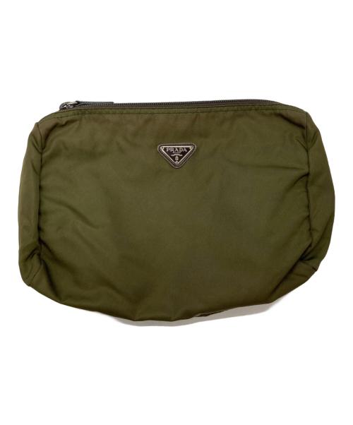 PRADA（プラダ）PRADA (プラダ) 化粧ポーチ カーキの古着・服飾アイテム