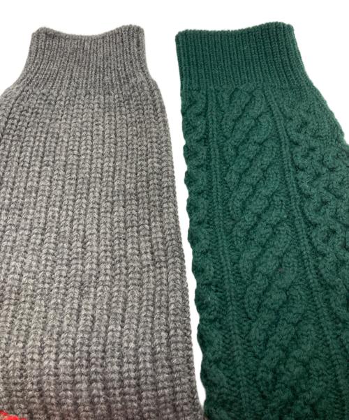 KOLOR（カラー）KOLOR (カラー) ボリュームミックスウール タートルネックニット レッド×グレー サイズ:5の古着・服飾アイテム