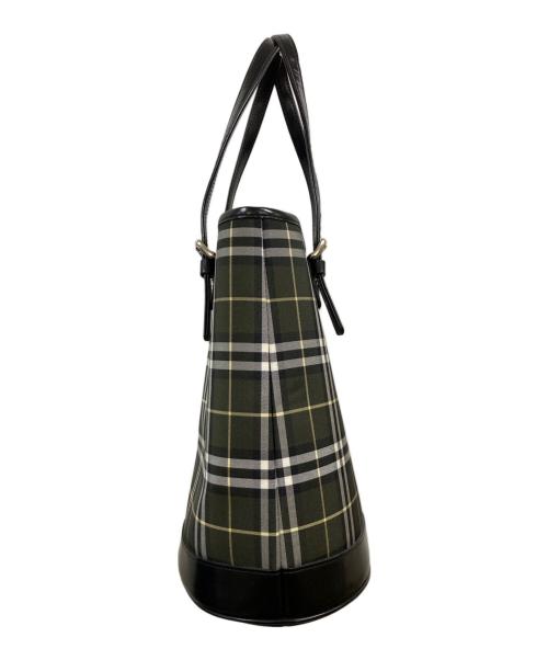 BURBERRY BLUE LABEL（バーバリー ブルー レーベル）BURBERRY BLUE LABEL (バーバリーロンドンブルーレーベル) バケツ型トートバッグ　バーバリーロンドンブルーレーベル　BT601-475 グリーンの古着・服飾アイテム
