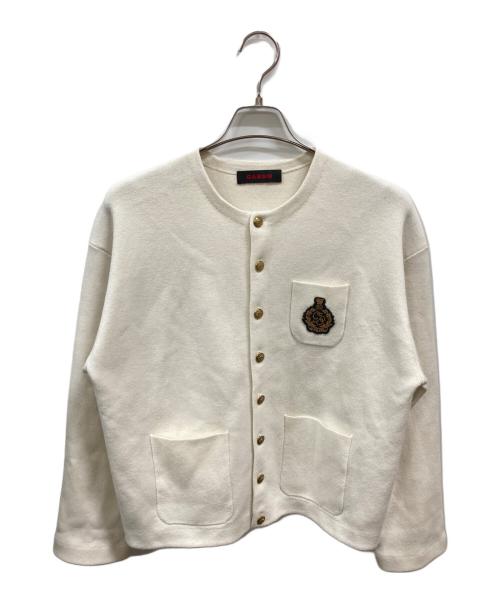 CABAN（キャバン）CABaN (キャバン) コットンカシミヤ クルーネックカーディガン ホワイト サイズ:Ｍの古着・服飾アイテム