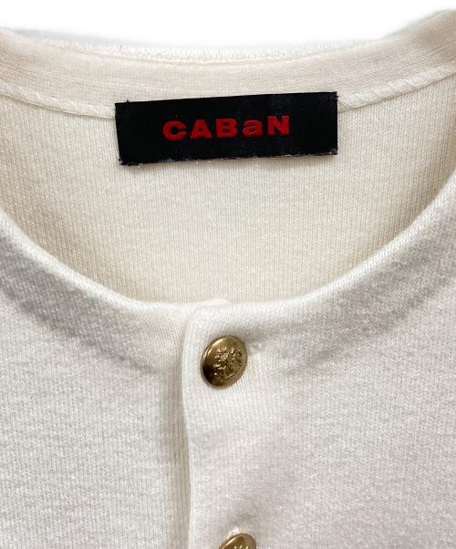 CABAN（キャバン）CABaN (キャバン) コットンカシミヤ クルーネックカーディガン ホワイト サイズ:Ｍの古着・服飾アイテム