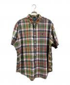 POLO RALPH LAURENポロ・ラルフローレン）の古着「半袖チェックBDシャツ」｜ネイビー×グリーン