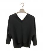 MUSEミューズ）の古着「トリアセジョーゼット Vネック プルオーバー」｜ブラック