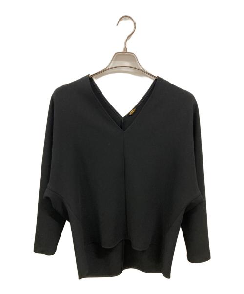 MUSE（ミューズ）MUSE (ミューズ) トリアセジョーゼット Vネック プルオーバー ブラック サイズ:Freeの古着・服飾アイテム