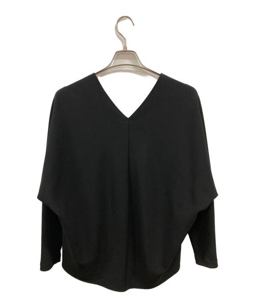 MUSE（ミューズ）MUSE (ミューズ) トリアセジョーゼット Vネック プルオーバー ブラック サイズ:Freeの古着・服飾アイテム