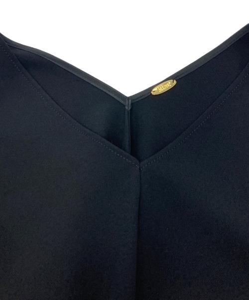 MUSE（ミューズ）MUSE (ミューズ) トリアセジョーゼット Vネック プルオーバー ブラック サイズ:Freeの古着・服飾アイテム