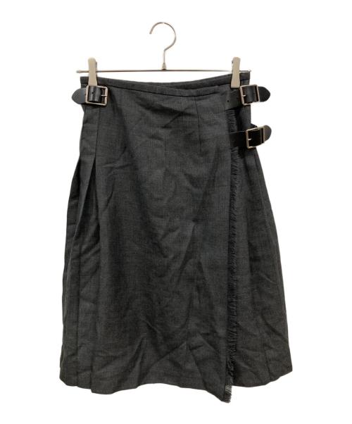 O'NEIL OF DUBLIN（オニールオブダブリン）O'NEIL OF DUBLIN (オニールオブダブリン) ウールラップスカート　オニールオブダブリン グレー サイズ:36の古着・服飾アイテム