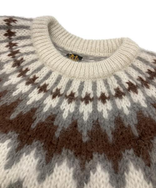 BATONER（バトナ―）BATONER (バトナ―) MOHAIR NORDIC CREW NECK　BN-20FM-052 ホワイト×ブラウン サイズ:1の古着・服飾アイテム