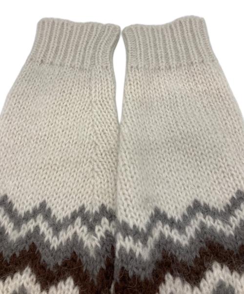 BATONER（バトナ―）BATONER (バトナ―) MOHAIR NORDIC CREW NECK　BN-20FM-052 ホワイト×ブラウン サイズ:1の古着・服飾アイテム