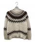BATONER（バトナ―）の古着「MOHAIR NORDIC CREW NECK　BN-20FM-052」｜ホワイト×ブラウン