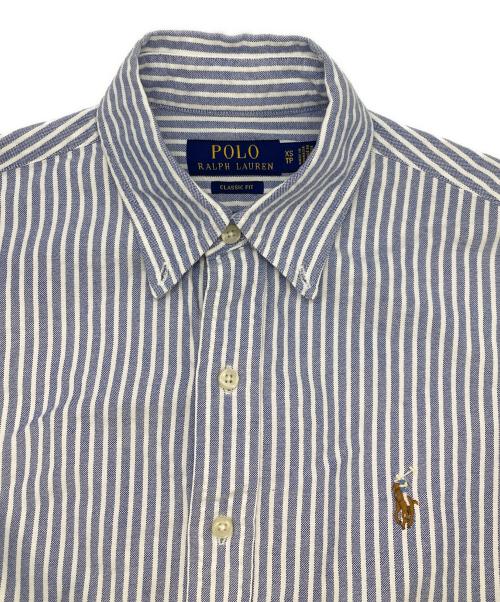 POLO RALPH LAUREN（ポロ・ラルフローレン）POLO RALPH LAUREN (ポロ・ラルフローレン) ストライプシャツ ブルー×ホワイト サイズ:XSの古着・服飾アイテム