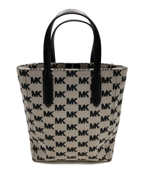 MICHAEL KORS（マイケル・コース）MICHAEL KORS (マイケル・コース) VINCENT ロゴ ジャカード トート ウィズ カードケース グレー×ブラックの古着・服飾アイテム