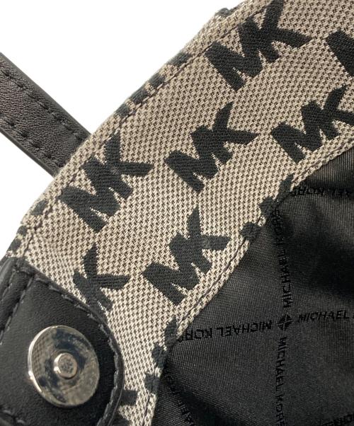 MICHAEL KORS（マイケル・コース）MICHAEL KORS (マイケル・コース) VINCENT ロゴ ジャカード トート ウィズ カードケース グレー×ブラックの古着・服飾アイテム
