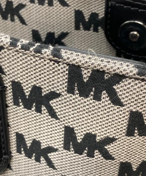 MICHAEL KORS（マイケル・コース）MICHAEL KORS (マイケル・コース) VINCENT ロゴ ジャカード トート ウィズ カードケース グレー×ブラックの古着・服飾アイテム