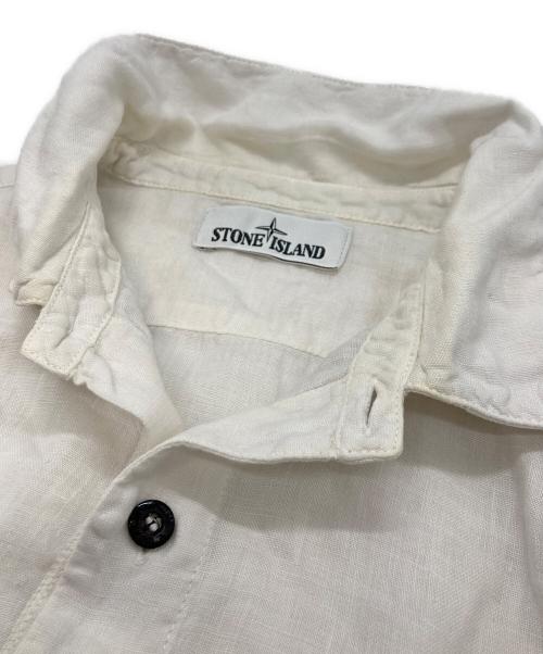 STONE ISLAND（ストーンアイランド）STONE ISLAND (ストーンアイランド) リネンシャツ ホワイト サイズ:Lの古着・服飾アイテム