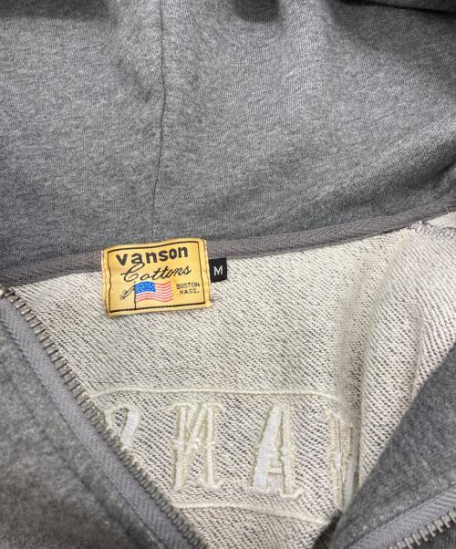VANSON（バンソン）VANSON (バンソン) スカル刺繍ジップパーカー グレー サイズ:Ｍの古着・服飾アイテム