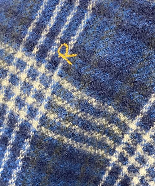 45R（フォーティファイブ・アール）45R (フォーティファイブ・アール) インドメリノ縮絨の馬比古ドレス ブルー サイズ:Freeの古着・服飾アイテム