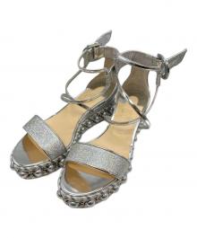 Christian Louboutin（クリスチャン・ルブタン）の古着「ウェッジソールサンダル」｜シルバー