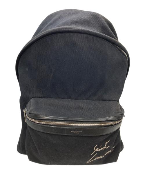 Saint Laurent Paris（サンローランパリ）Saint Laurent Paris (サンローランパリ) キャンバス シティ バックパック ブラックの古着・服飾アイテム