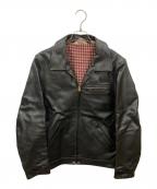 BEN DAVISベンデイビス）の古着「カウハイドシングルレザースポーツジャケット」｜ブラック