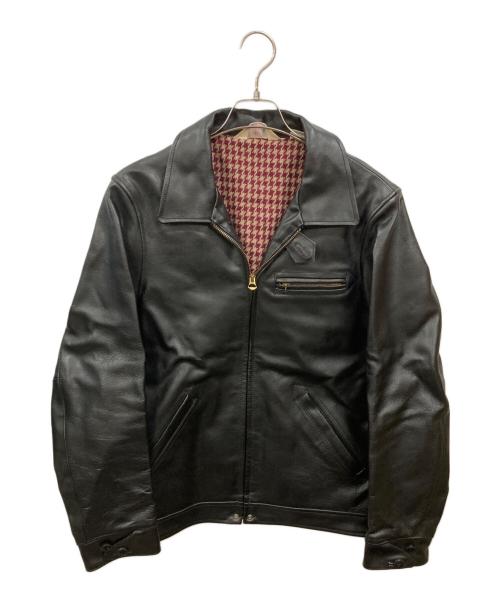 BEN DAVIS（ベンデイビス）BEN DAVIS (ベンデイビス) カウハイドシングルレザースポーツジャケット ブラック サイズ:Ｌの古着・服飾アイテム