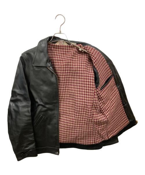 BEN DAVIS（ベンデイビス）BEN DAVIS (ベンデイビス) カウハイドシングルレザースポーツジャケット ブラック サイズ:Ｌの古着・服飾アイテム