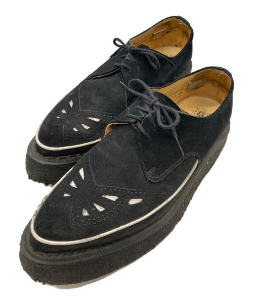 GEORGE COX（ジョージコックス）GEORGE COX (ジョージコックス) ポインテッドトゥスウェードブーツ ブラック サイズ:9の古着・服飾アイテム