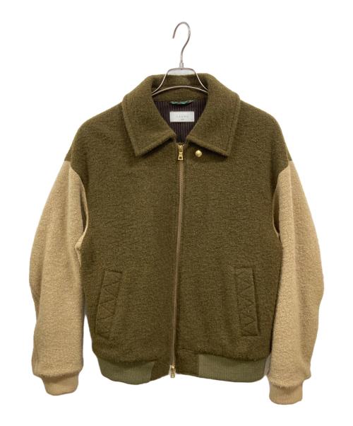 taupe（トープ）TAUPE (トープ) ブークレバルーンジップブルゾン カーキ×ベージュ サイズ:3の古着・服飾アイテム