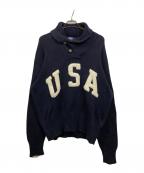 POLO RALPH LAURENポロ・ラルフローレン）の古着「ショールカラーニット」｜ネイビー