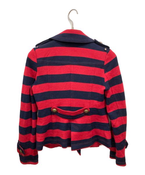 BURBERRY BLUE LABEL（バーバリーロンドンブルーレーベル）BURBERRY BLUE LABEL (バーバリーロンドンブルーレーベル) ダブルジャケット ネイビー×レッド サイズ:Ｍの古着・服飾アイテム