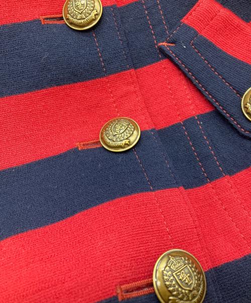 BURBERRY BLUE LABEL（バーバリーロンドンブルーレーベル）BURBERRY BLUE LABEL (バーバリーロンドンブルーレーベル) ダブルジャケット ネイビー×レッド サイズ:Ｍの古着・服飾アイテム