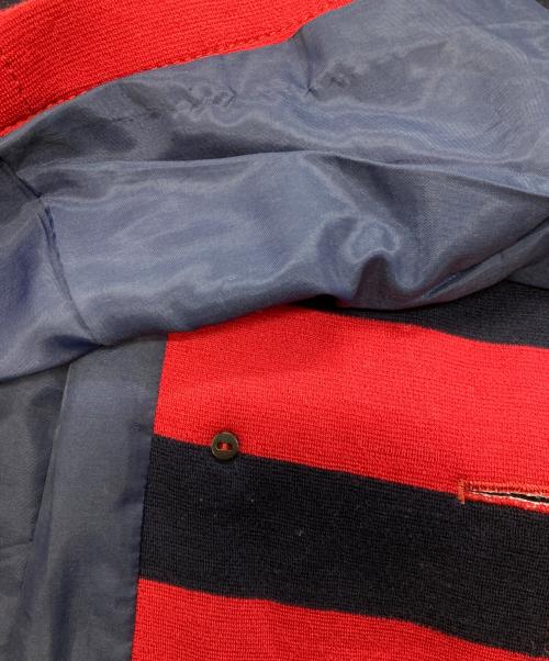 BURBERRY BLUE LABEL（バーバリーロンドンブルーレーベル）BURBERRY BLUE LABEL (バーバリーロンドンブルーレーベル) ダブルジャケット ネイビー×レッド サイズ:Ｍの古着・服飾アイテム