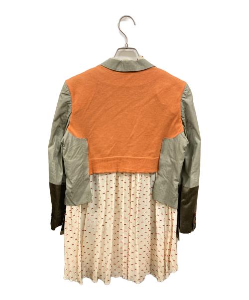 UNDERCOVER（アンダーカバー）UNDERCOVER (アンダーカバー) 再構築リメイクドッキングジャケット グリーン サイズ:2の古着・服飾アイテム