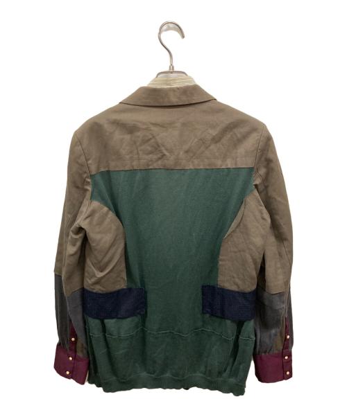 UNDERCOVER（アンダーカバー）UNDERCOVER (アンダーカバー) 再構築リメイクドッキングジャケット ブラウン サイズ:3の古着・服飾アイテム