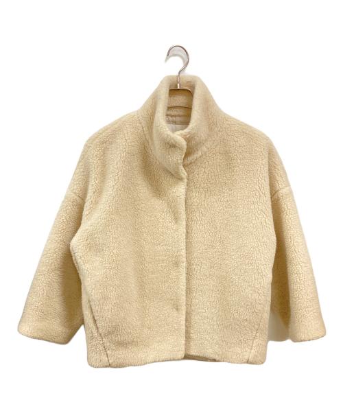 BALLSEY（ボールジィ）BALLSEY (ボールジィ) ボアスライバー スタンドカラーショートコート ベージュ サイズ:34の古着・服飾アイテム