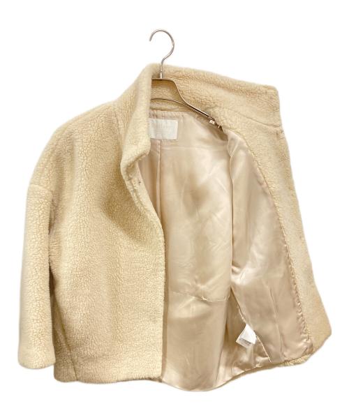 BALLSEY（ボールジィ）BALLSEY (ボールジィ) ボアスライバー スタンドカラーショートコート ベージュ サイズ:34の古着・服飾アイテム