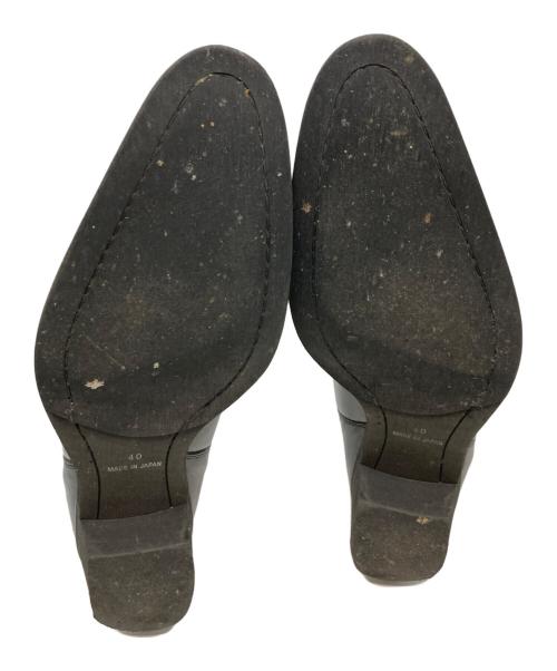 NO ID.（ノーアイディー）NO ID. (ノーアイディー) バックZIPヒールブーツ ブラック サイズ:40の古着・服飾アイテム