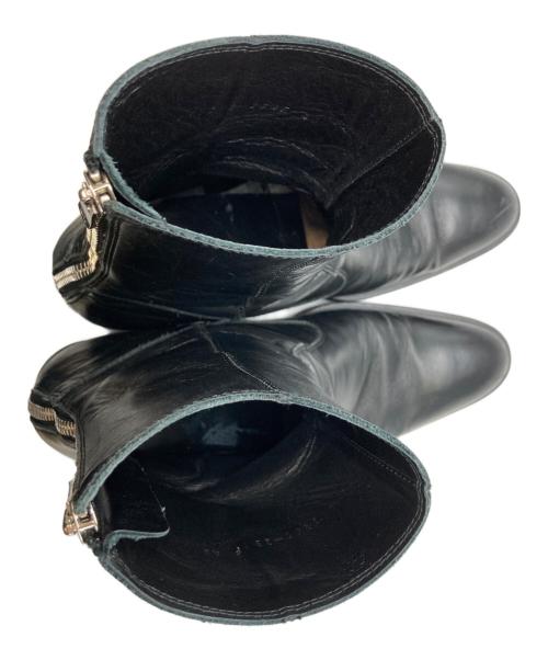 NO ID.（ノーアイディー）NO ID. (ノーアイディー) バックZIPヒールブーツ ブラック サイズ:40の古着・服飾アイテム