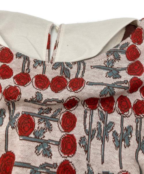 Marble SUD（マーブルシュッド）Marble SUD (マーブルシュッド) ranunculus JQ Backタックワンピース レッド×ピンク サイズ:Freeの古着・服飾アイテム