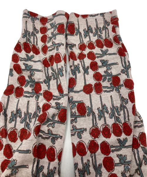 Marble SUD（マーブルシュッド）Marble SUD (マーブルシュッド) ranunculus JQ Backタックワンピース レッド×ピンク サイズ:Freeの古着・服飾アイテム