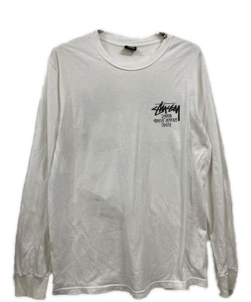stussy（ステューシー）stussy (ステューシー) プリントカットソー ホワイト サイズ:Mの古着・服飾アイテム