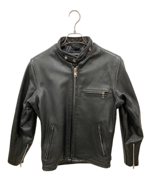 Schott（ショット）Schott (ショット) ライナー付カウレザーシングルライダースジャケット ブラック サイズ:34の古着・服飾アイテム