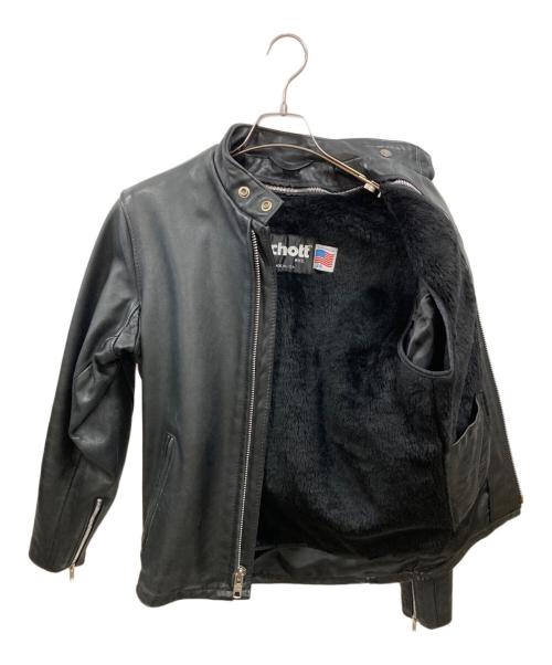 Schott（ショット）Schott (ショット) ライナー付カウレザーシングルライダースジャケット ブラック サイズ:34の古着・服飾アイテム