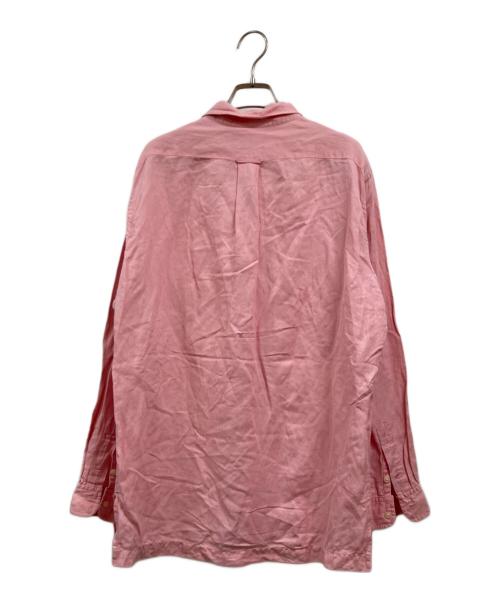 POLO RALPH LAUREN（ポロ・ラルフローレン）POLO RALPH LAUREN (ポロ・ラルフローレン) 開襟リネンシルクシャツ ピンク サイズ:Lの古着・服飾アイテム