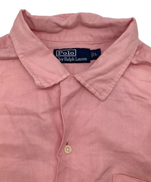 POLO RALPH LAUREN（ポロ・ラルフローレン）POLO RALPH LAUREN (ポロ・ラルフローレン) 開襟リネンシルクシャツ ピンク サイズ:Lの古着・服飾アイテム