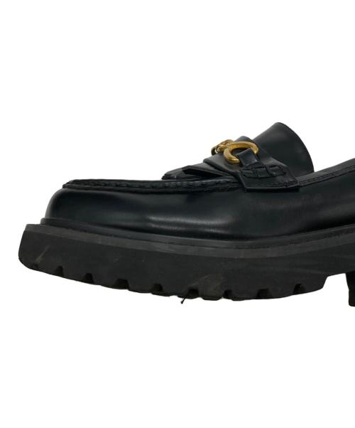 Mila Owen（ミラオーウェン）Mila Owen (ミラオーウェン) フリンジ付きローファー ブラック サイズ:24.5cmの古着・服飾アイテム