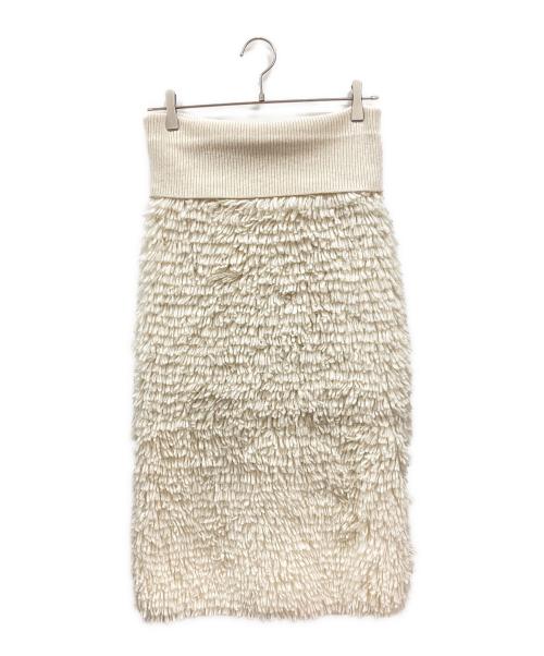 VERMEIL par iena（ヴェルメイユ パー イエナ）VERMEIL par iena (ヴェルメイユ パー イエナ) ループ編みウールニットスカート ホワイト サイズ:Freeの古着・服飾アイテム