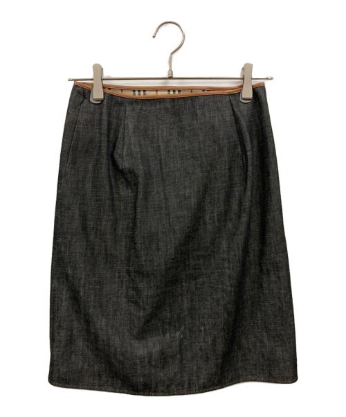 BURBERRY BLUE LABEL（バーバリーロンドンブルーレーベル）BURBERRY BLUE LABEL (バーバリーロンドンブルーレーベル) ノバチェックリバーシブル巻きスカート インディゴ×ブラウン サイズ:36の古着・服飾アイテム