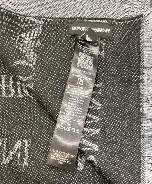 EMPORIO ARMANI（エンポリオアルマーニ）EMPORIO ARMANI (エンポリオアルマーニ) マフラー グレー×ブラックの古着・服飾アイテム